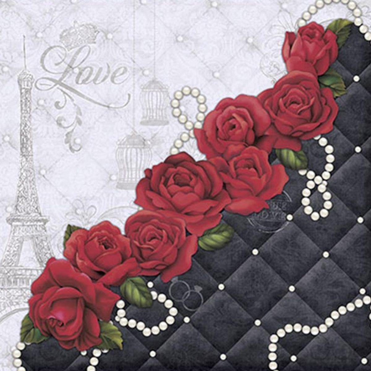 Papel Scrapbook Litoarte SD-0374 Rosas e Estofado Preto 30,5x30,5cm - Palácio da Arte