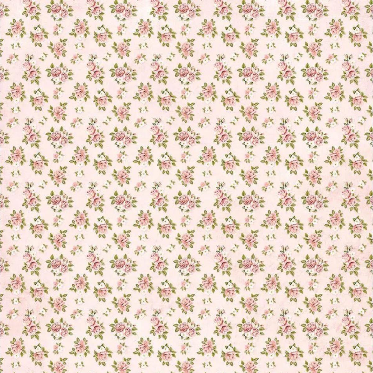 Papel Scrapbook Litoarte SD-0376 Gaiola e Rosas 30,5x30,5cm - Palácio da Arte