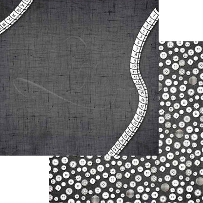Papel Scrapbook Litoarte SD-038 Costura Preto 30,5x30,5cm - Palácio da Arte