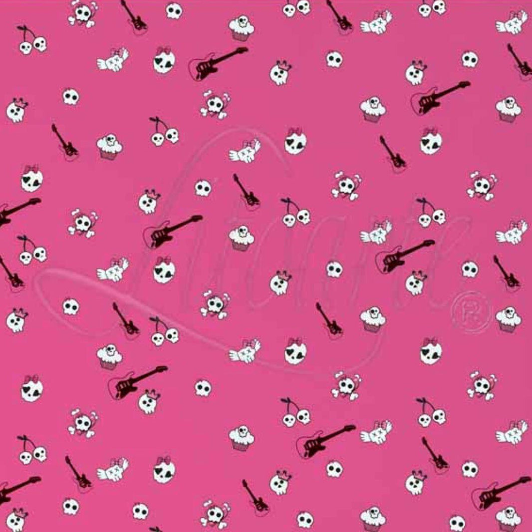 Papel Scrapbook Litoarte SD-070 Caveira Guitarra Pink 30,5x30,5cm - Palácio da Arte