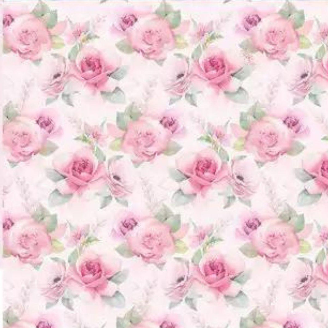 Papel Scrapbook Litoarte SD-0742 Floral Cor de Rosa 30,5x30,5cm - Palácio da Arte