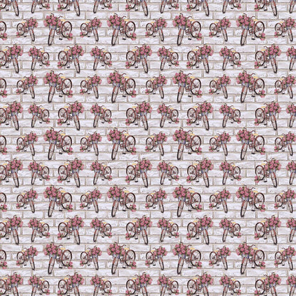 Papel Scrapbook Litoarte SD-0854 Bicicleta e Rosas 30,5x30,5cm - Palácio da Arte