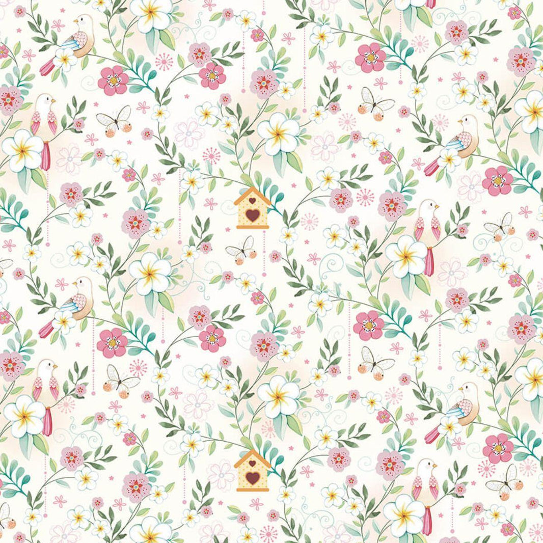 Papel Scrapbook Litoarte SD-1020 Pássaros e Flores 30,5x30,5cm - Palácio da Arte
