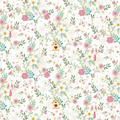 Papel Scrapbook Litoarte SD-1020 Pássaros e Flores 30,5x30,5cm - Palácio da Arte