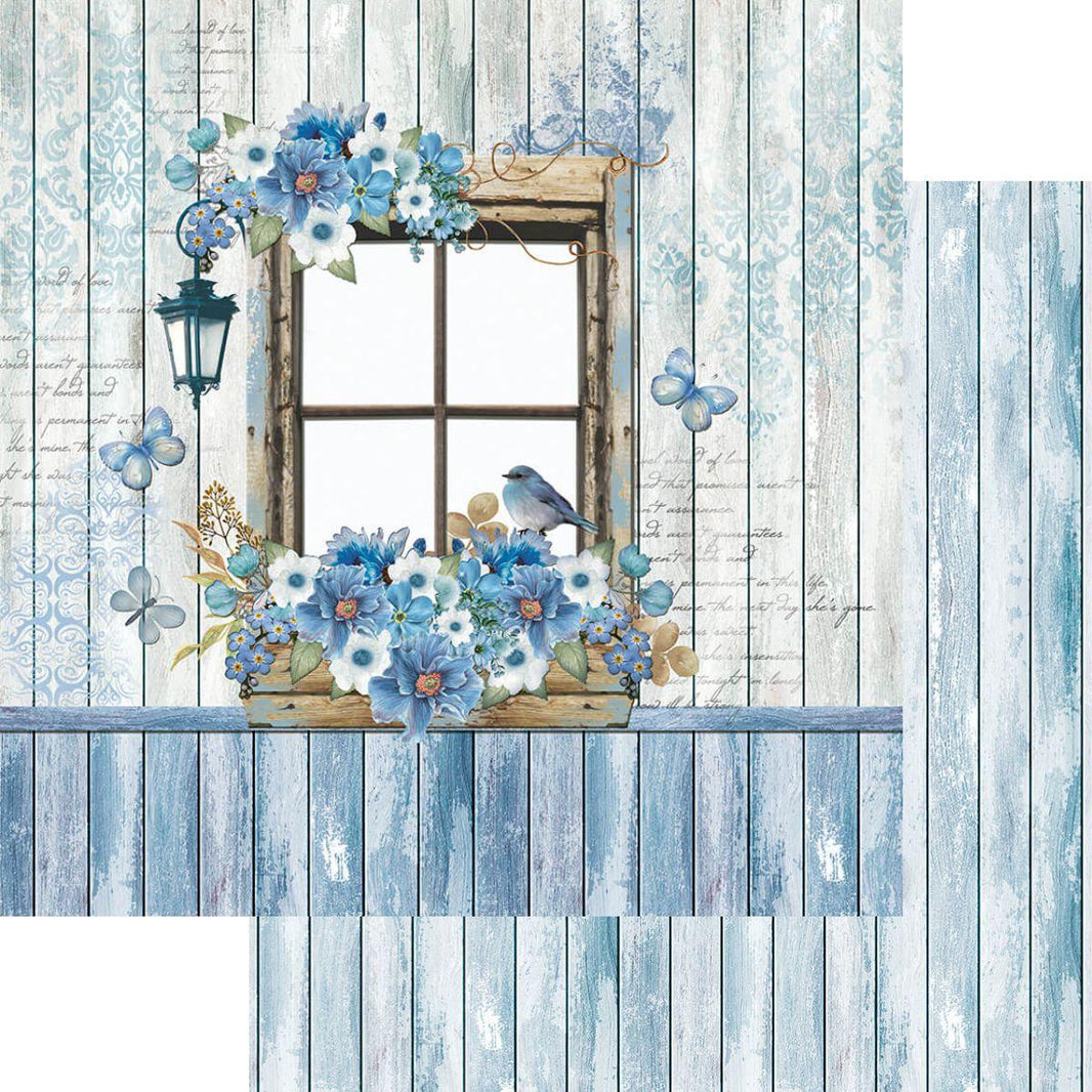 Papel Scrapbook Litoarte SD-1066 Janela Flores e Pássaro 30,5x30,5cm - Palácio da Arte