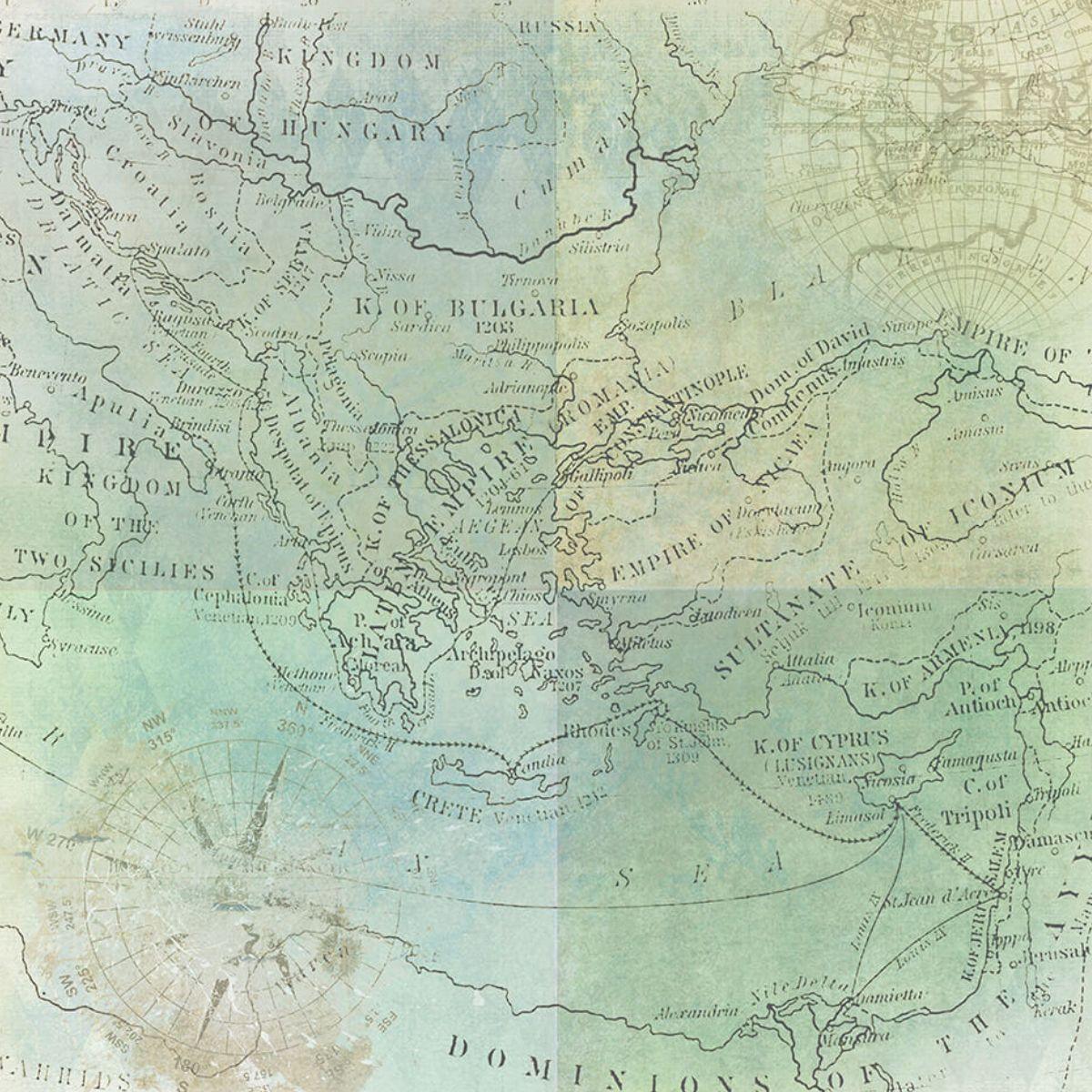 Papel Scrapbook Litoarte SD-1071 Relógio Navio e Balões 30,5x30,5cm - Palácio da Arte