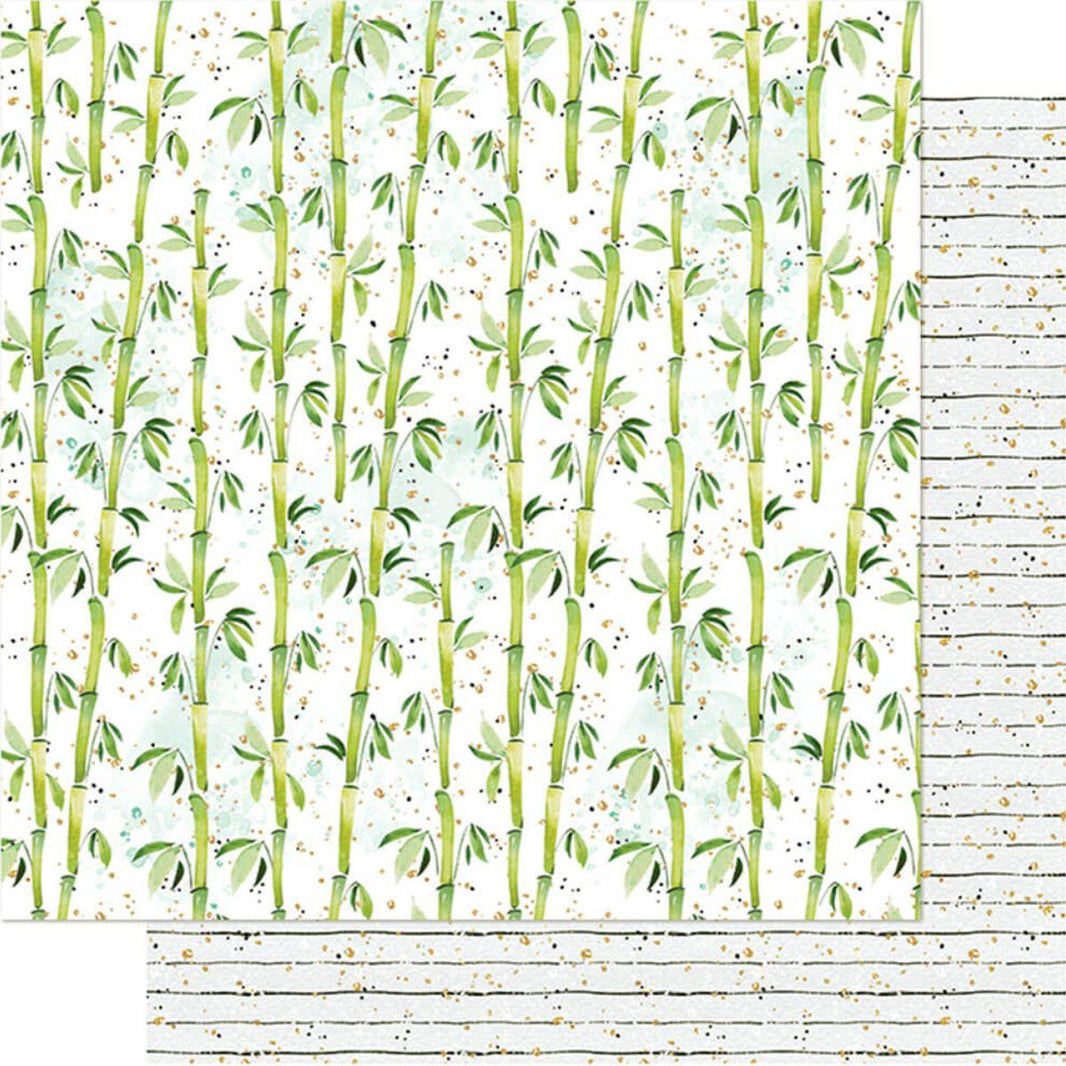 Papel Scrapbook Litoarte SD-1077 Bambu Folhas 30,5x30,5cm - Palácio da Arte
