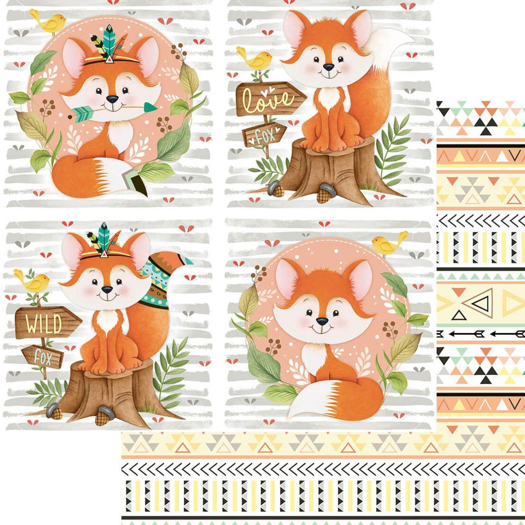 Papel Scrapbook Litoarte SD-1084 Raposa 30,5x30,5cm - Palácio da Arte