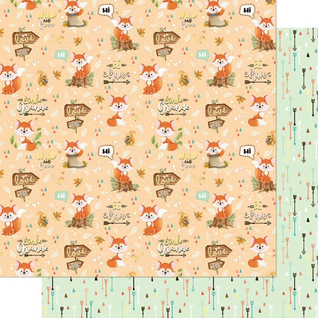 Papel Scrapbook Litoarte SD-1085 Raposa I 30,5x30,5cm - Palácio da Arte