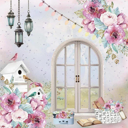 Papel Scrapbook Litoarte SD-1098 Janela Flores 30,5x30,5cm - Palácio da Arte