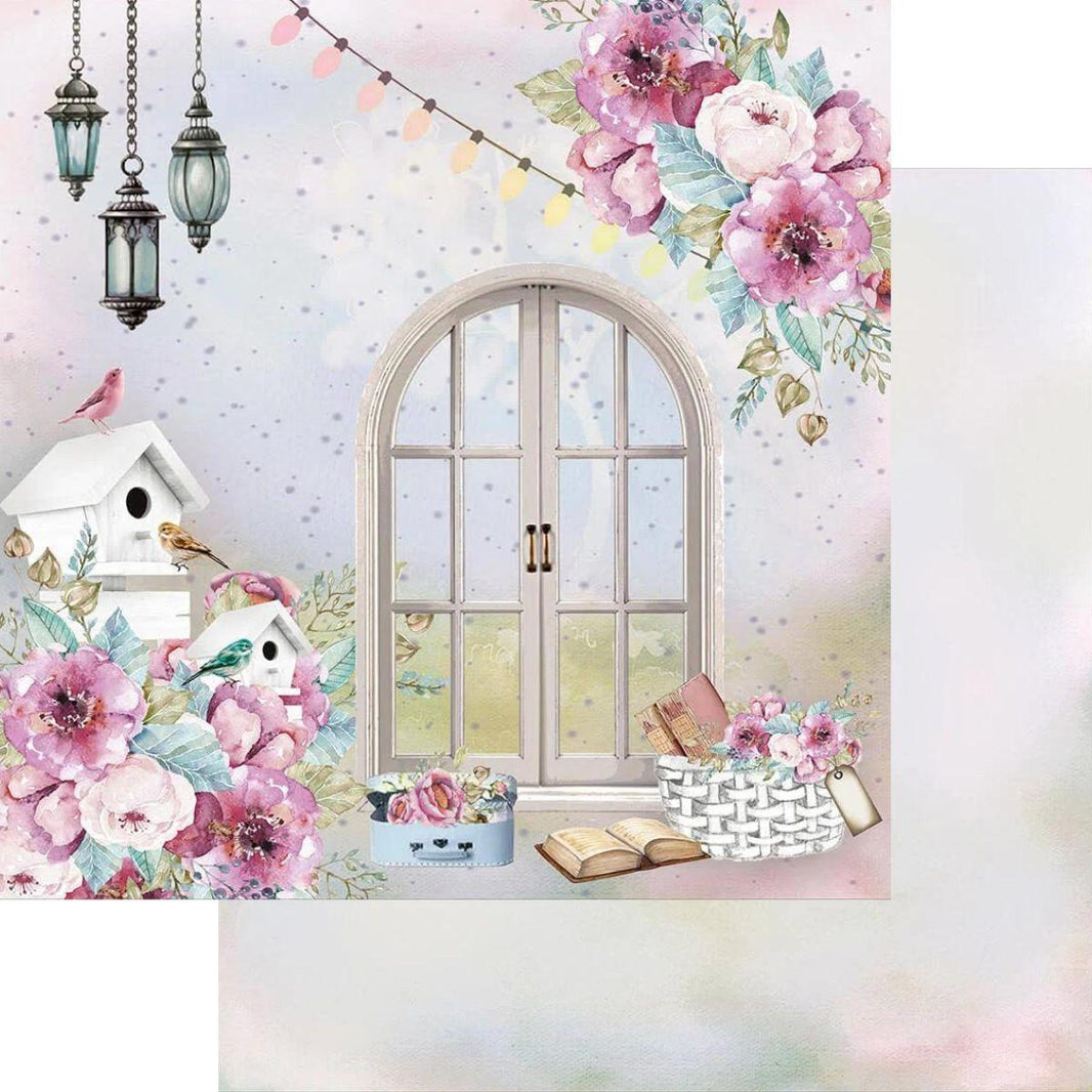 Papel Scrapbook Litoarte SD-1098 Janela Flores 30,5x30,5cm - Palácio da Arte