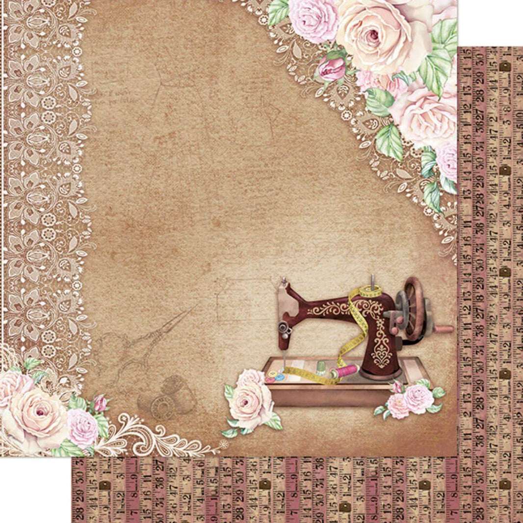 Papel Scrapbook Litoarte SD-1122 Máquina de Costura 30,5x30,5cm - Palácio da Arte