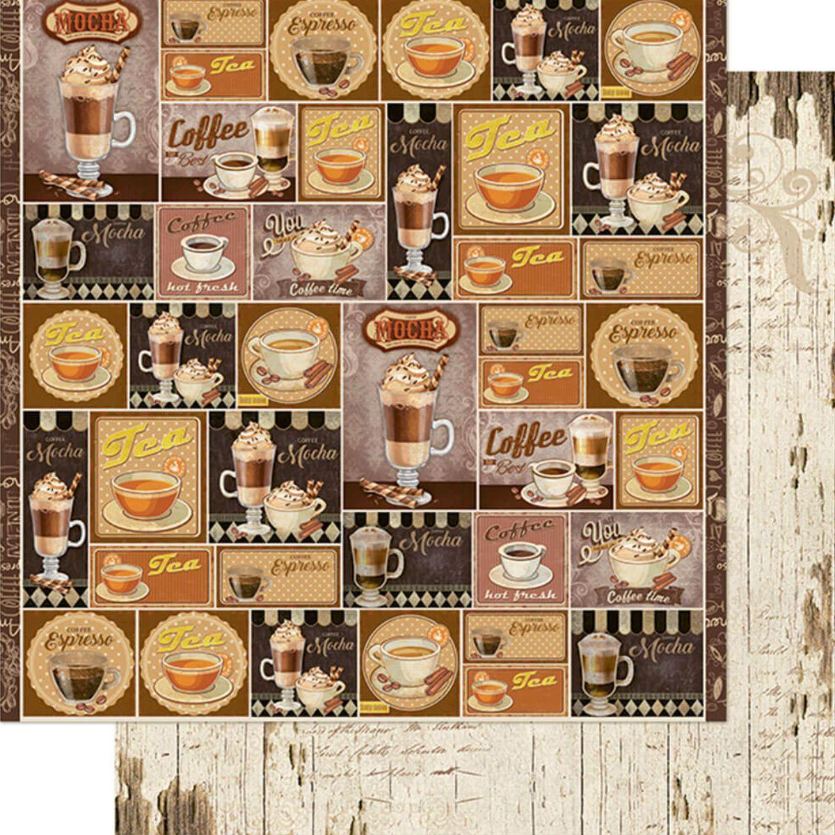 Papel Scrapbook Litoarte SD-1126 Tags Café 30,5x30,5cm - Palácio da Arte