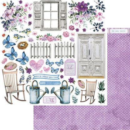 Papel Scrapbook Litoarte SD-1145 Porta com Cadeira Recortes 30,5x30,5cm - Palácio da Arte