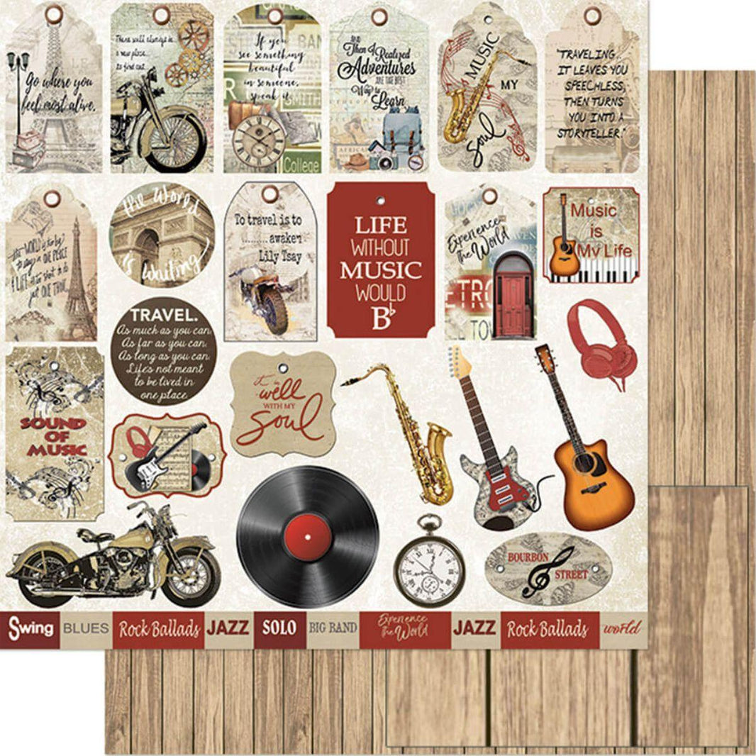 Papel Scrapbook Litoarte SD-1148 Tags Masculino 30,5x30,5cm - Palácio da Arte