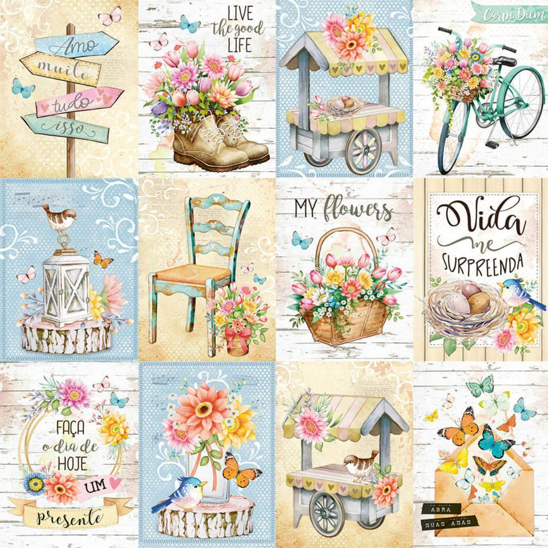 Papel Scrapbook Litoarte SD-1162 Cars Jardim 30,5x30,5cm - Palácio da Arte