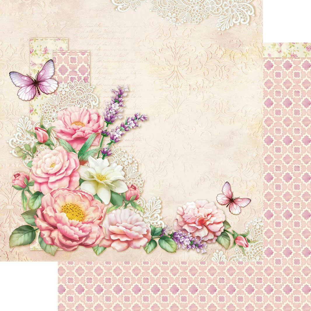 Papel Scrapbook Litoarte SD-1165 Flores Cantoneira 30,5x30,5cm - Palácio da Arte