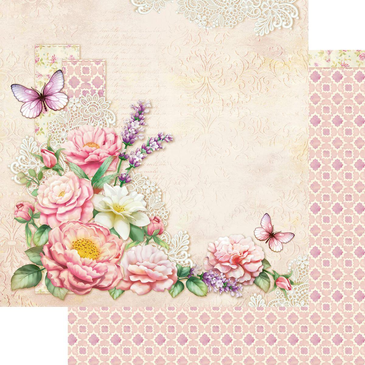Papel Scrapbook Litoarte SD-1165 Flores Cantoneira 30,5x30,5cm - Palácio da Arte