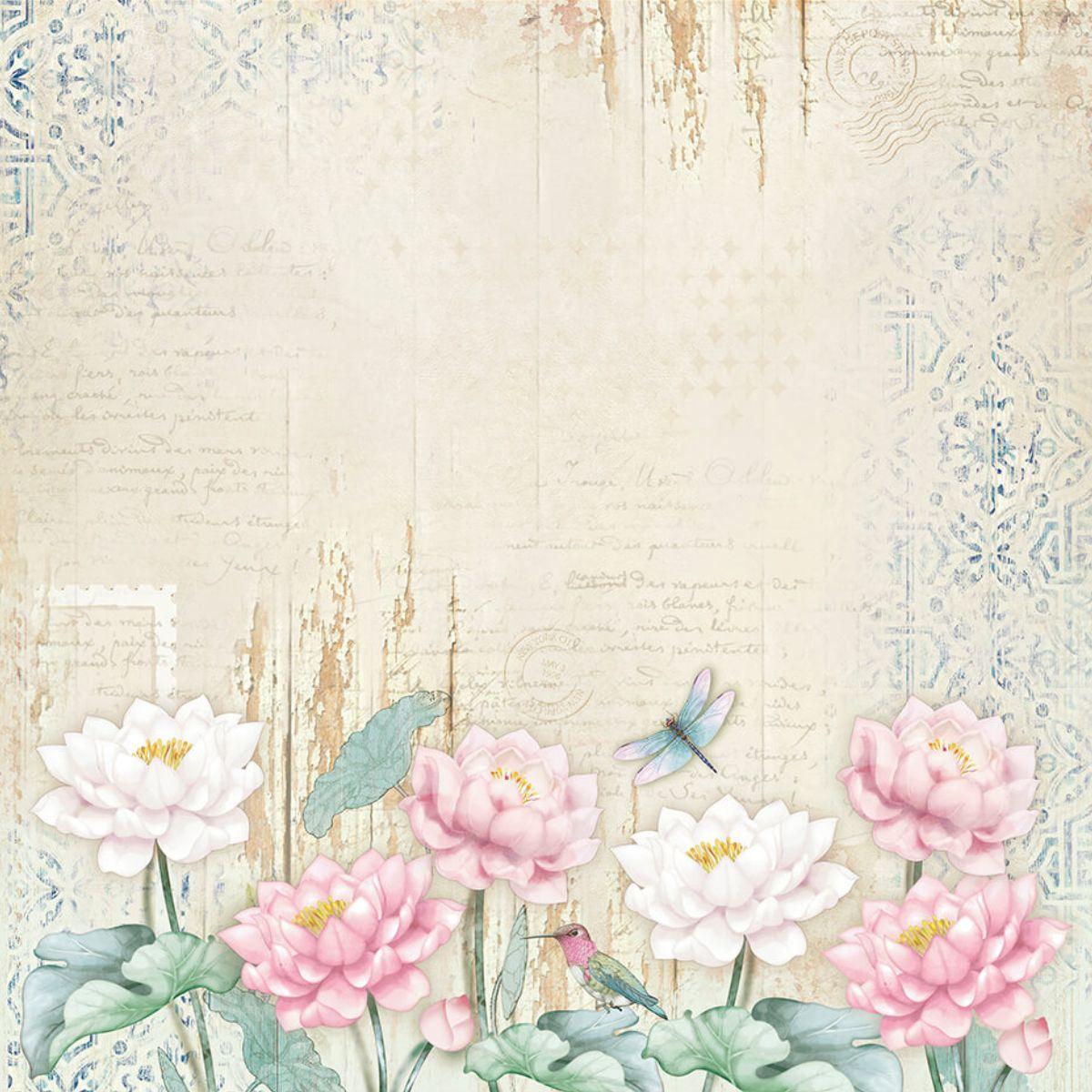Papel Scrapbook Litoarte SD-1167 Flores e Madeira 30,5x30,5cm - Palácio da Arte
