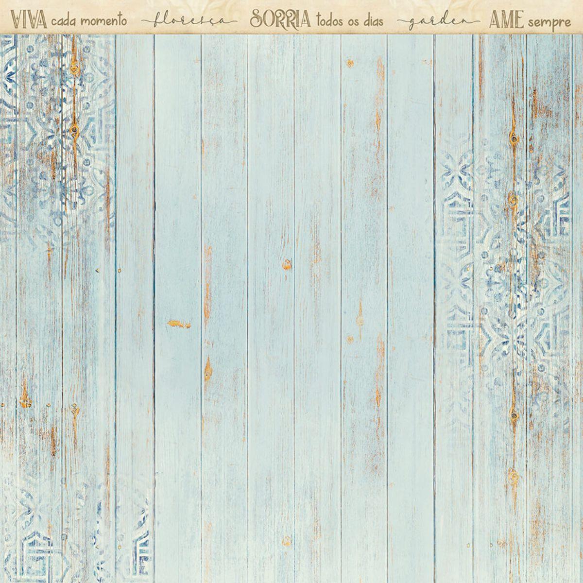 Papel Scrapbook Litoarte SD-1167 Flores e Madeira 30,5x30,5cm - Palácio da Arte