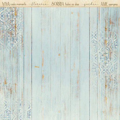 Papel Scrapbook Litoarte SD-1167 Flores e Madeira 30,5x30,5cm - Palácio da Arte