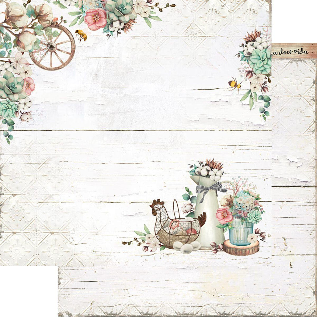 Papel Scrapbook Litoarte SD-1180 Vida no Campo Rústico 30,5x30,5cm - Palácio da Arte