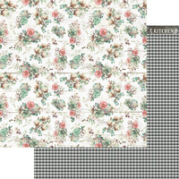 Papel Scrapbook Litoarte SD-1181 Flores e Xadrez 30,5x30,5cm - Palácio da Arte