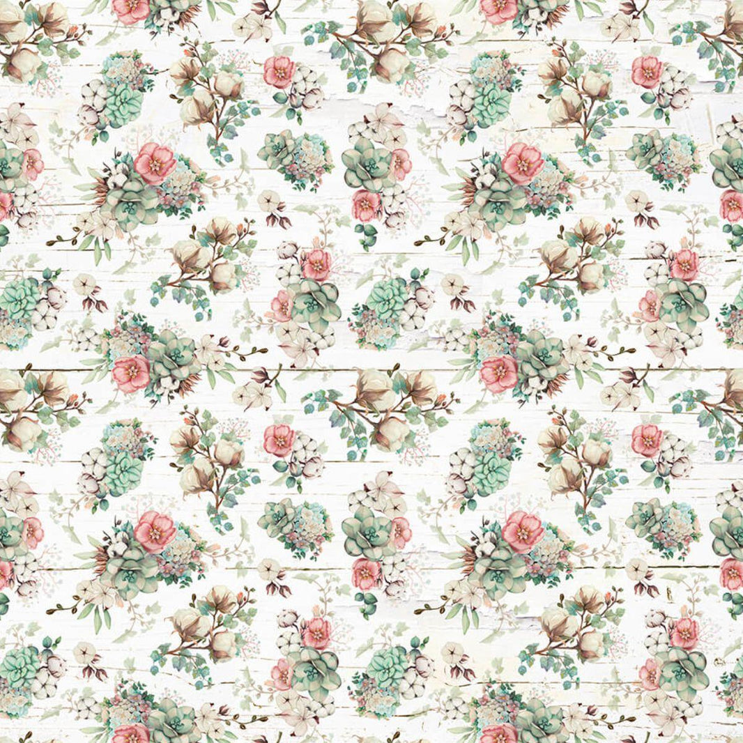Papel Scrapbook Litoarte SD-1181 Flores e Xadrez 30,5x30,5cm - Palácio da Arte