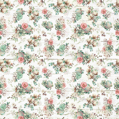 Papel Scrapbook Litoarte SD-1181 Flores e Xadrez 30,5x30,5cm - Palácio da Arte