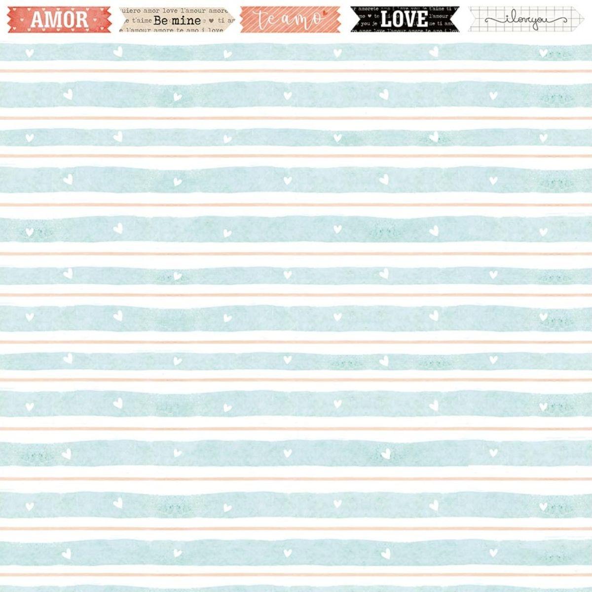 Papel Scrapbook Litoarte SD-1184 Ursinho Amor e Listras 30,5x30,5cm - Palácio da Arte