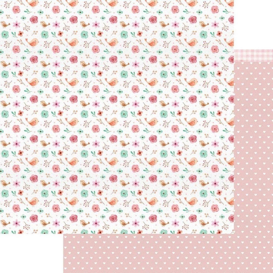 Papel Scrapbook Litoarte SD-1189 Flores e Poá 30,5x30,5cm - Palácio da Arte