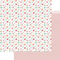 Papel Scrapbook Litoarte SD-1189 Flores e Poá 30,5x30,5cm - Palácio da Arte