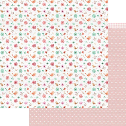 Papel Scrapbook Litoarte SD-1189 Flores e Poá 30,5x30,5cm - Palácio da Arte