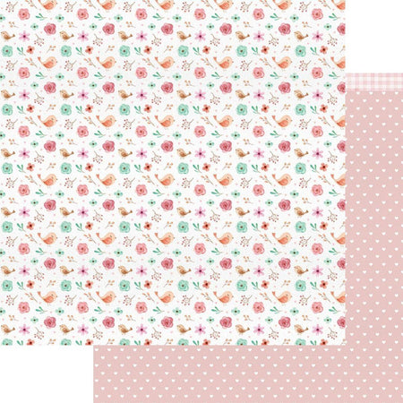 Papel Scrapbook Litoarte SD-1189 Flores e Poá 30,5x30,5cm - Palácio da Arte