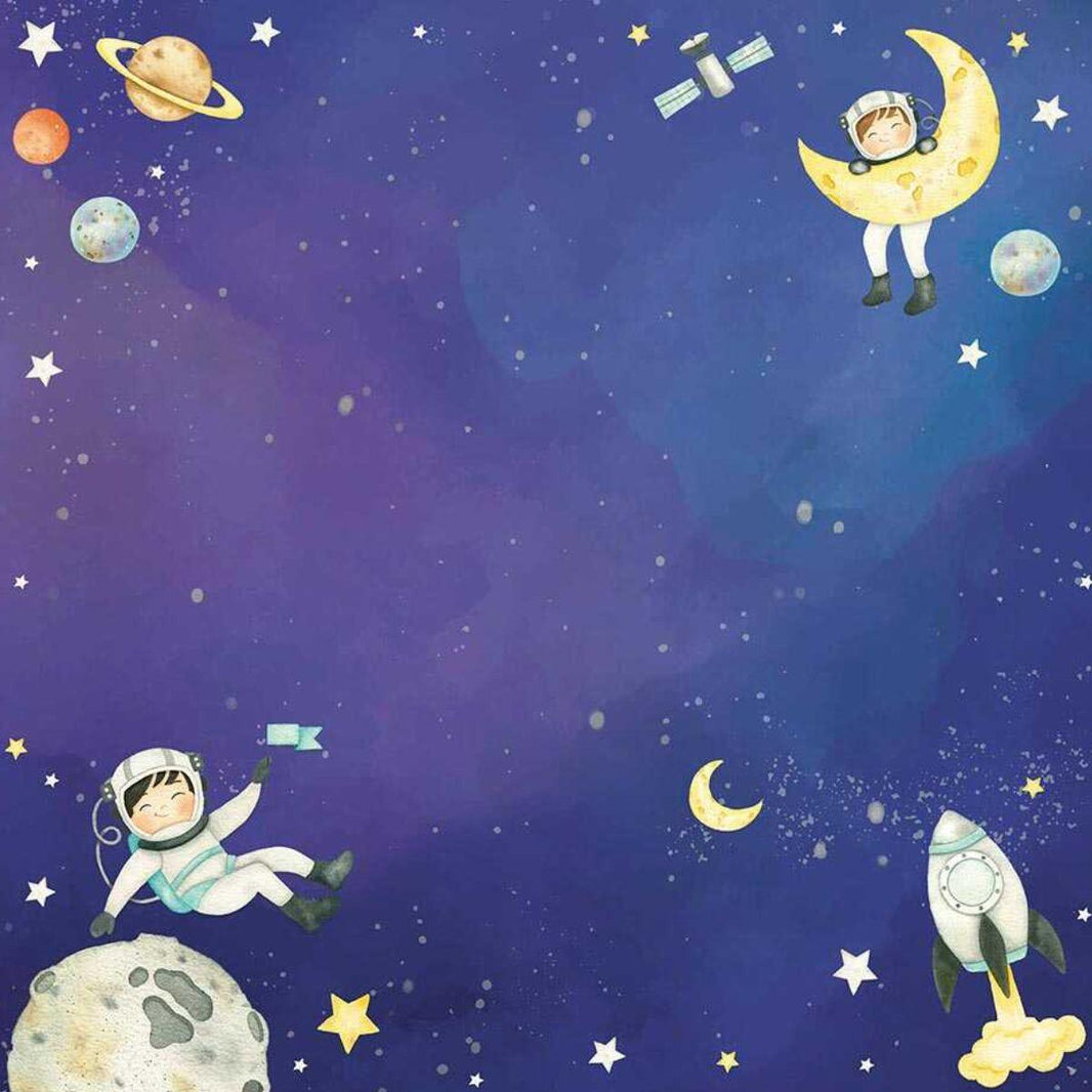 Papel Scrapbook Litoarte SD-1192 Menino na Lua 30,5x30,5cm - Palácio da Arte