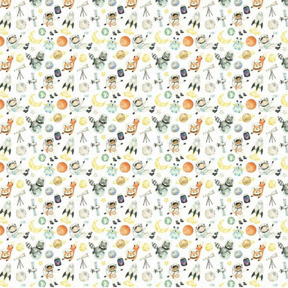 Papel Scrapbook Litoarte SD-1193 Estrelas e Astronautas 30,5x30,5cm - Palácio da Arte