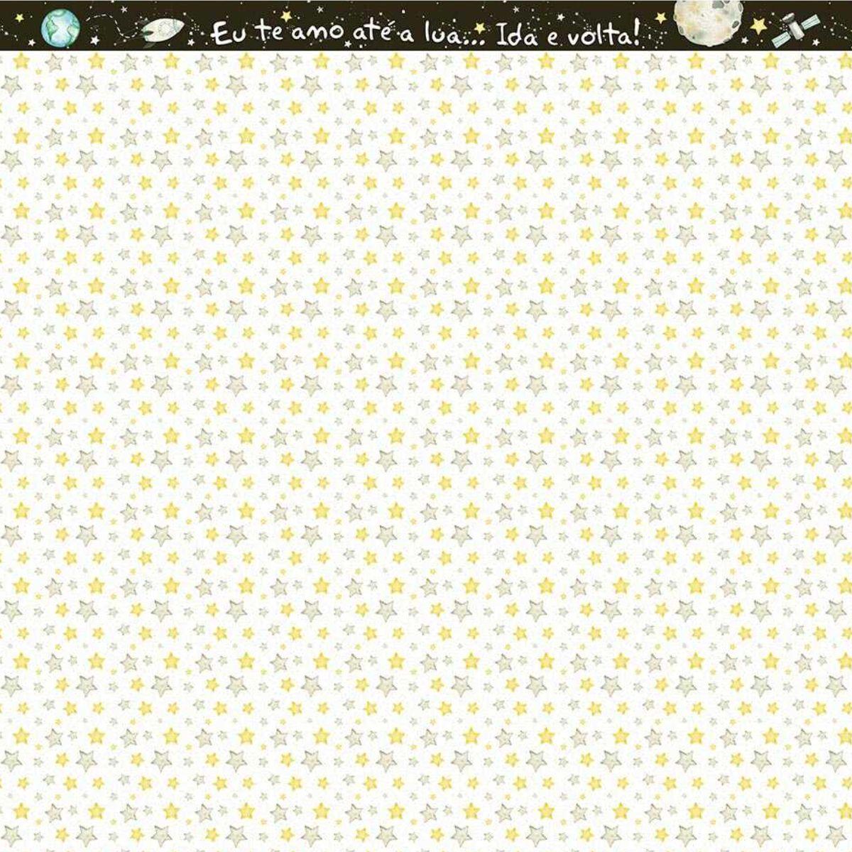 Papel Scrapbook Litoarte SD-1193 Estrelas e Astronautas 30,5x30,5cm - Palácio da Arte