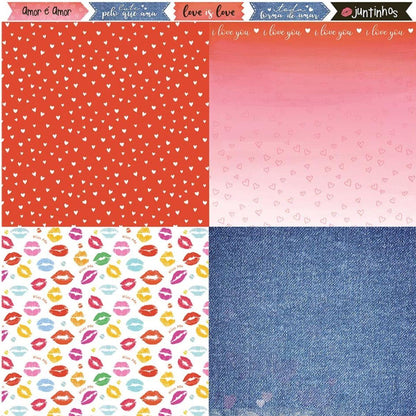 Papel Scrapbook Litoarte SD-1196 I Love You 30,5x30,5cm - Palácio da Arte