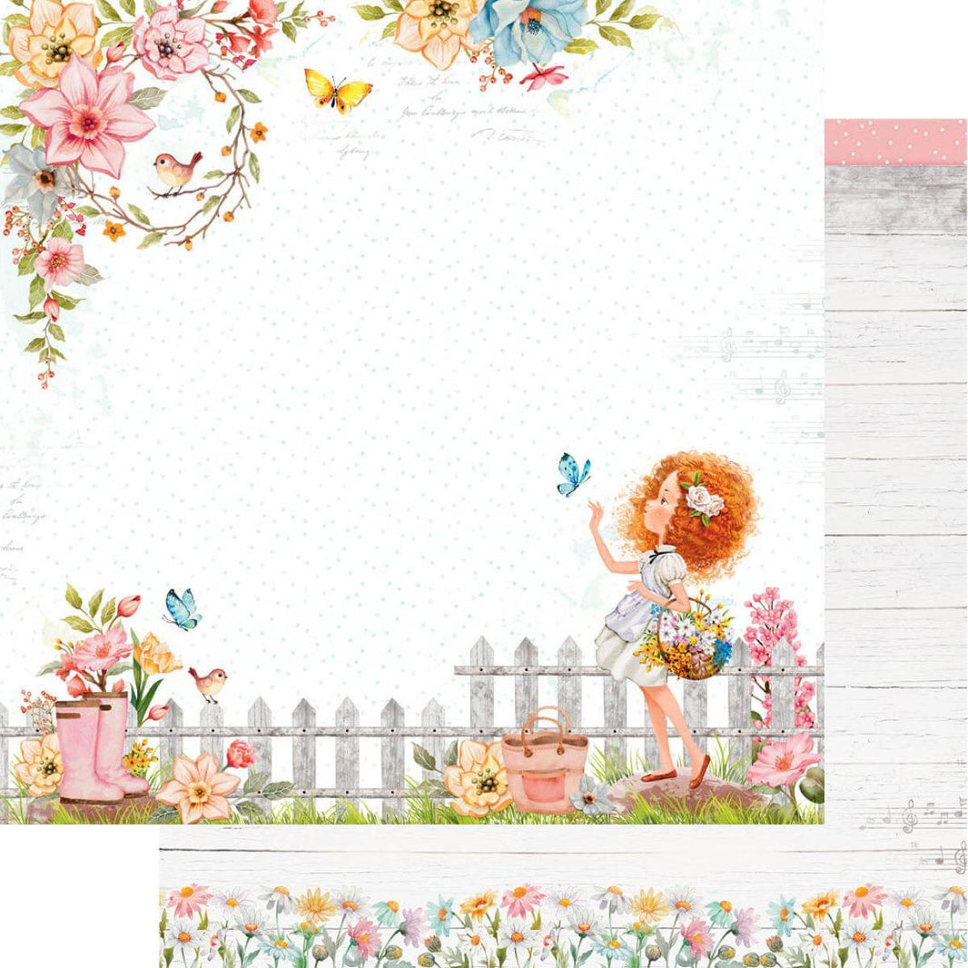 Papel Scrapbook Litoarte SD-1204 Floresça Menina no Jardim 30,5x30,5cm - Palácio da Arte