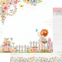 Papel Scrapbook Litoarte SD-1204 Floresça Menina no Jardim 30,5x30,5cm - Palácio da Arte