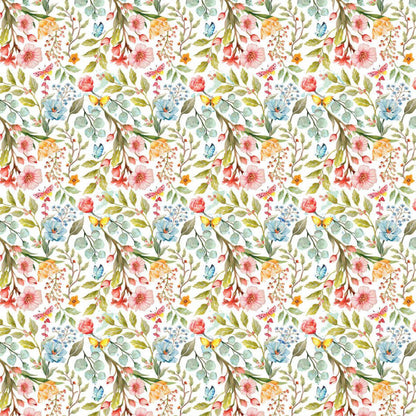 Papel Scrapbook Litoarte SD-1205 Floresça Flores e Poá 30,5x30,5cm - Palácio da Arte