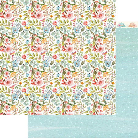 Papel Scrapbook Litoarte SD-1205 Floresça Flores e Poá 30,5x30,5cm - Palácio da Arte