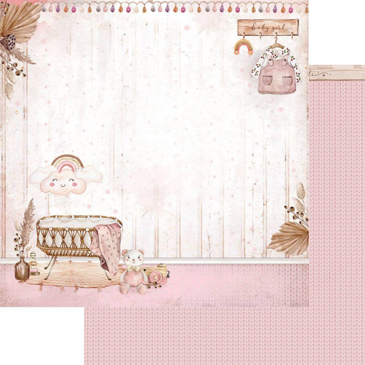 Papel Scrapbook Litoarte SD-1208 Estampa Bebê Menina 30,5x30,5cm - Palácio da Arte