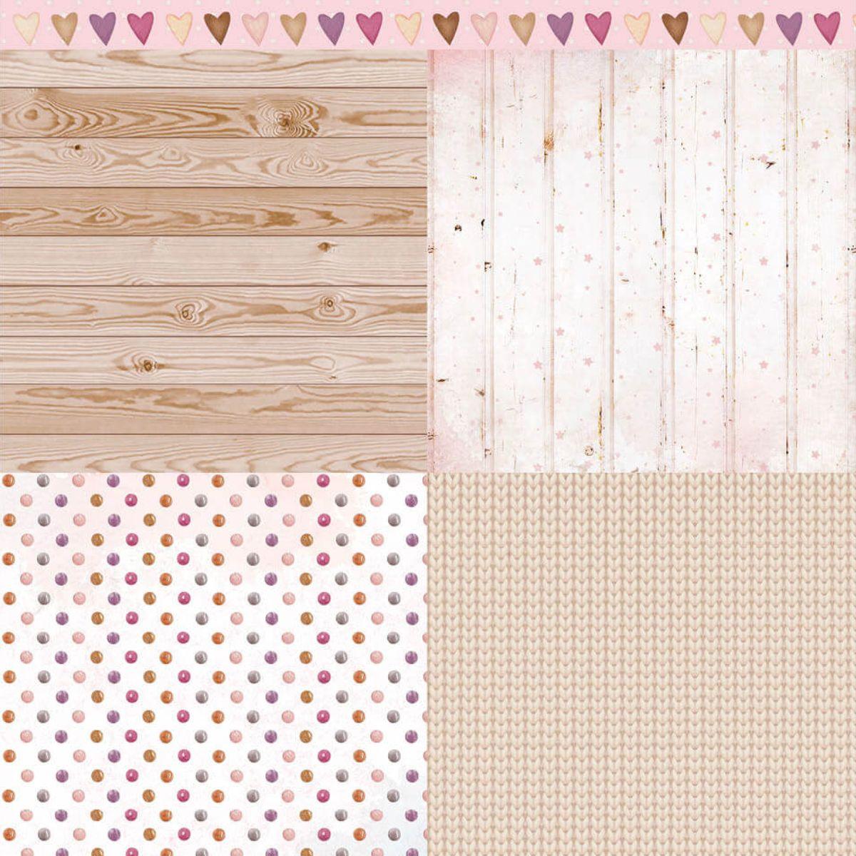 Papel Scrapbook Litoarte SD-1210 Elementos Bebê Menina 30,5x30,5cm - Palácio da Arte