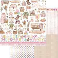 Papel Scrapbook Litoarte SD-1210 Elementos Bebê Menina 30,5x30,5cm - Palácio da Arte