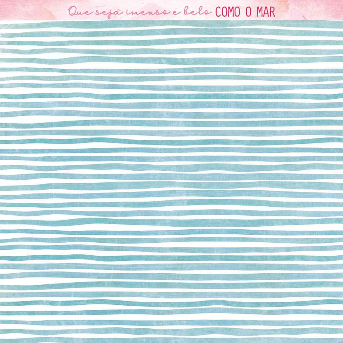 Papel Scrapbook Litoarte SD-1220 Praia Flores e Listras 30,5x30,5cm - Palácio da Arte