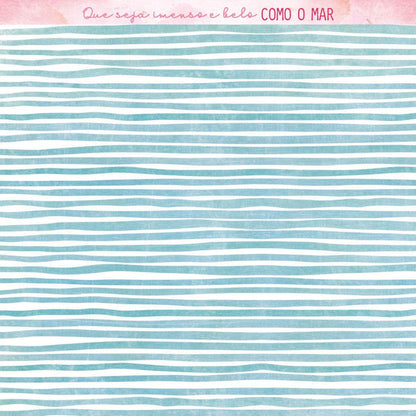 Papel Scrapbook Litoarte SD-1220 Praia Flores e Listras 30,5x30,5cm - Palácio da Arte