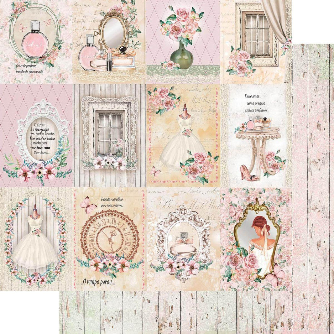 Papel Scrapbook Litoarte SD-1235 Tags Noiva 30,5x30,5cm - Palácio da Arte
