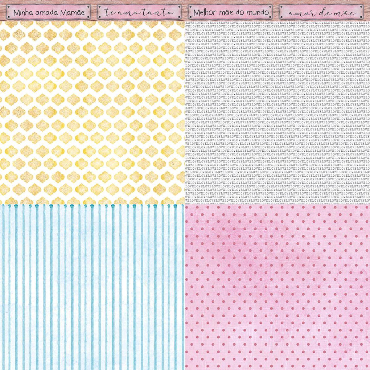 Papel Scrapbook Litoarte SD-1237 Dias das Mães Carinho Bandeirinhas e Cartas 30,5x30,5cm - Palácio da Arte