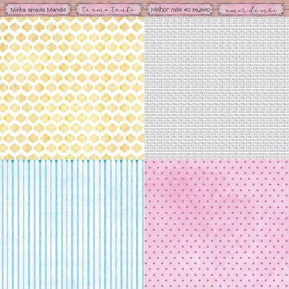 Papel Scrapbook Litoarte SD-1237 Dias das Mães Carinho Bandeirinhas e Cartas 30,5x30,5cm - Palácio da Arte